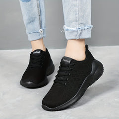 Women's Breathable Woven Running Shoes Lightweight Low Top Sport Shoes