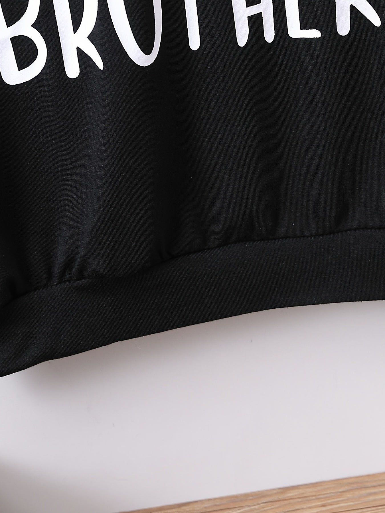 BIG BROTHER Letter Print Boys Casual Pullover Long Sleeve Hoodies