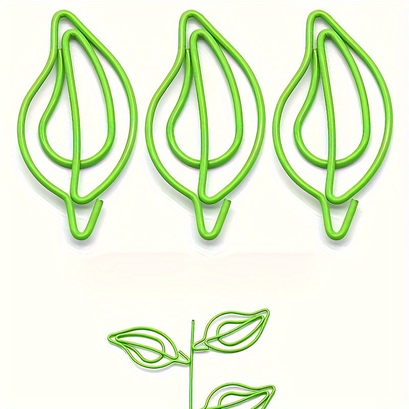 5pcs Leaf Style Paper Clip Bookmark Small Paper Clip