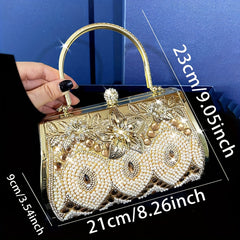 Rhinestone Evening Clutch Bag Geometric Pattern PU Material