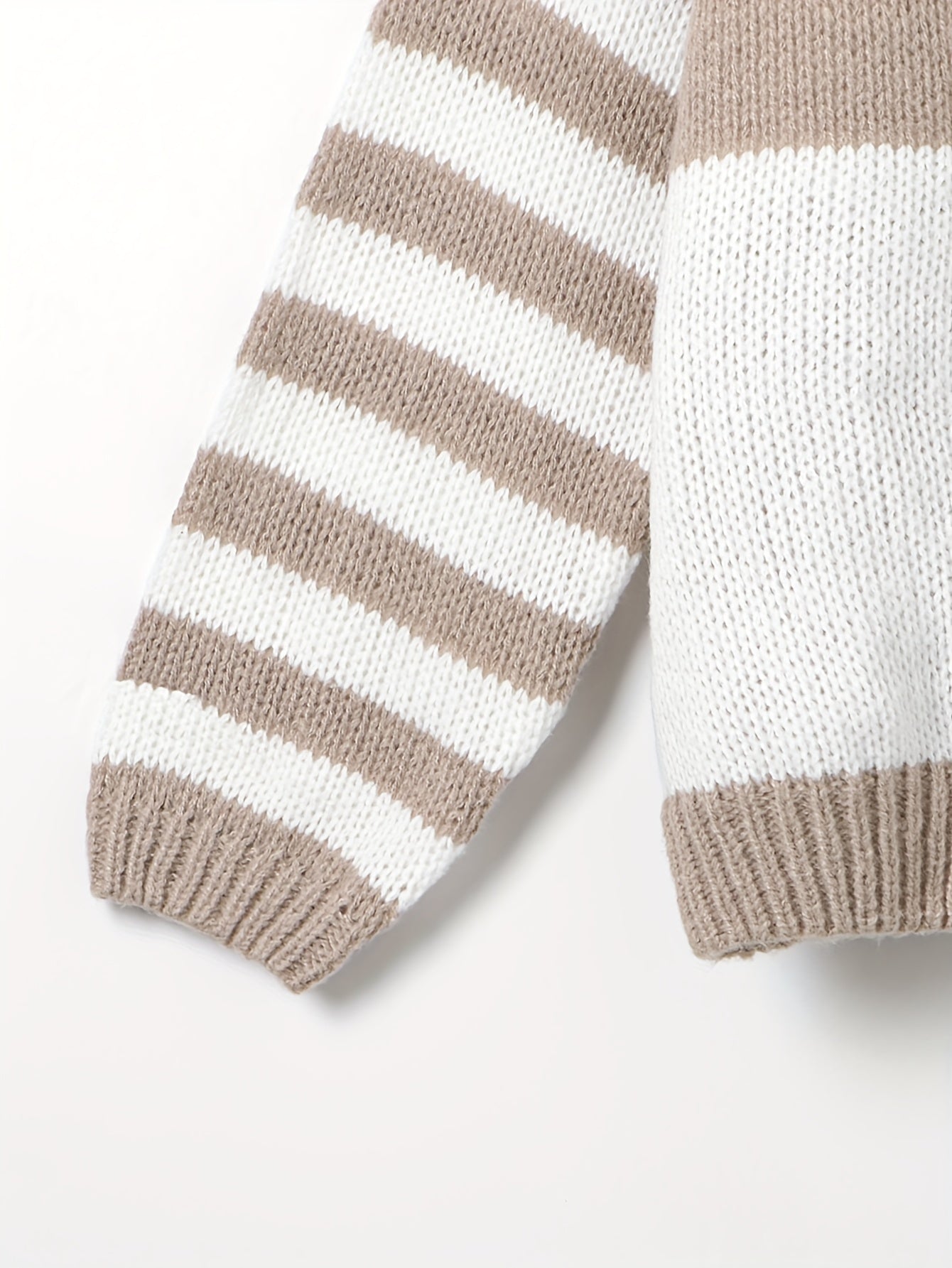 Checkerboard & Stripe Print Drop Shoulder Sweater