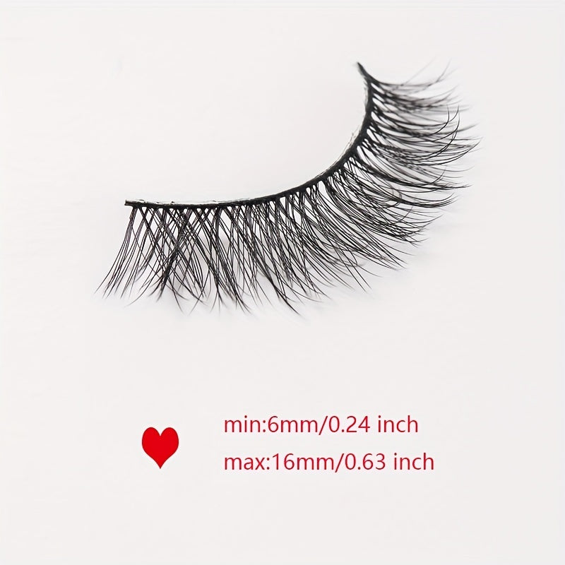 6 Pairs 5D Winged End Eye Elongated Eyelashes Natural Curly Cat Eye Lashes