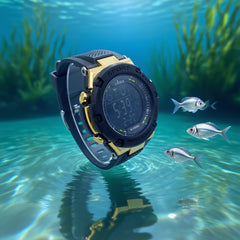 Boys' Sporty Digital Watch with Alarm Luminous Dial Golden Accents