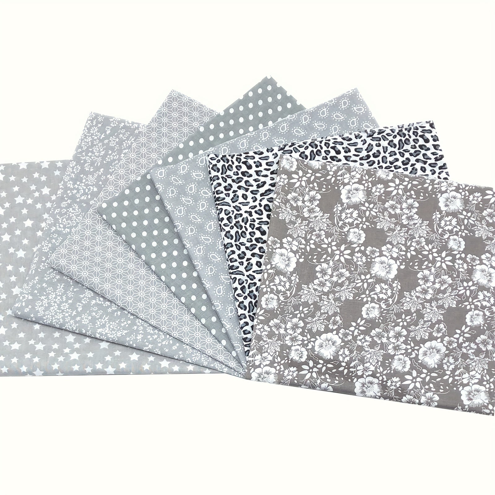 7pcs 49 78 49 Quilting Fabric Grey Fat Quarters Floral Craft Fabric Bundle