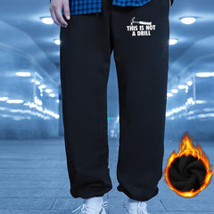 Men's Graphic Jogger Sweatpants, Warm & Loose Fit