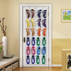 Over The Door Shoe Storage Rack 24 Deep Pockets Organizer