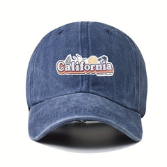 CALIFORNIA Beach Printed Baseball Cap Cotton Washed Distressed Dad Hat