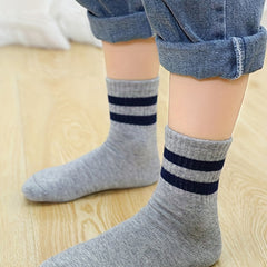 5 Pairs Striped Knit Socks for Boys and Girls