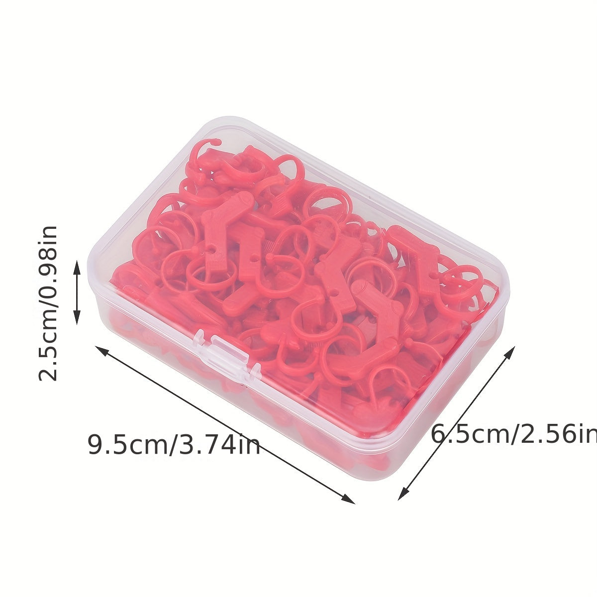 50pcs Red Heart Shaped Locking Stitch Markers for Knitting Stitch Counters