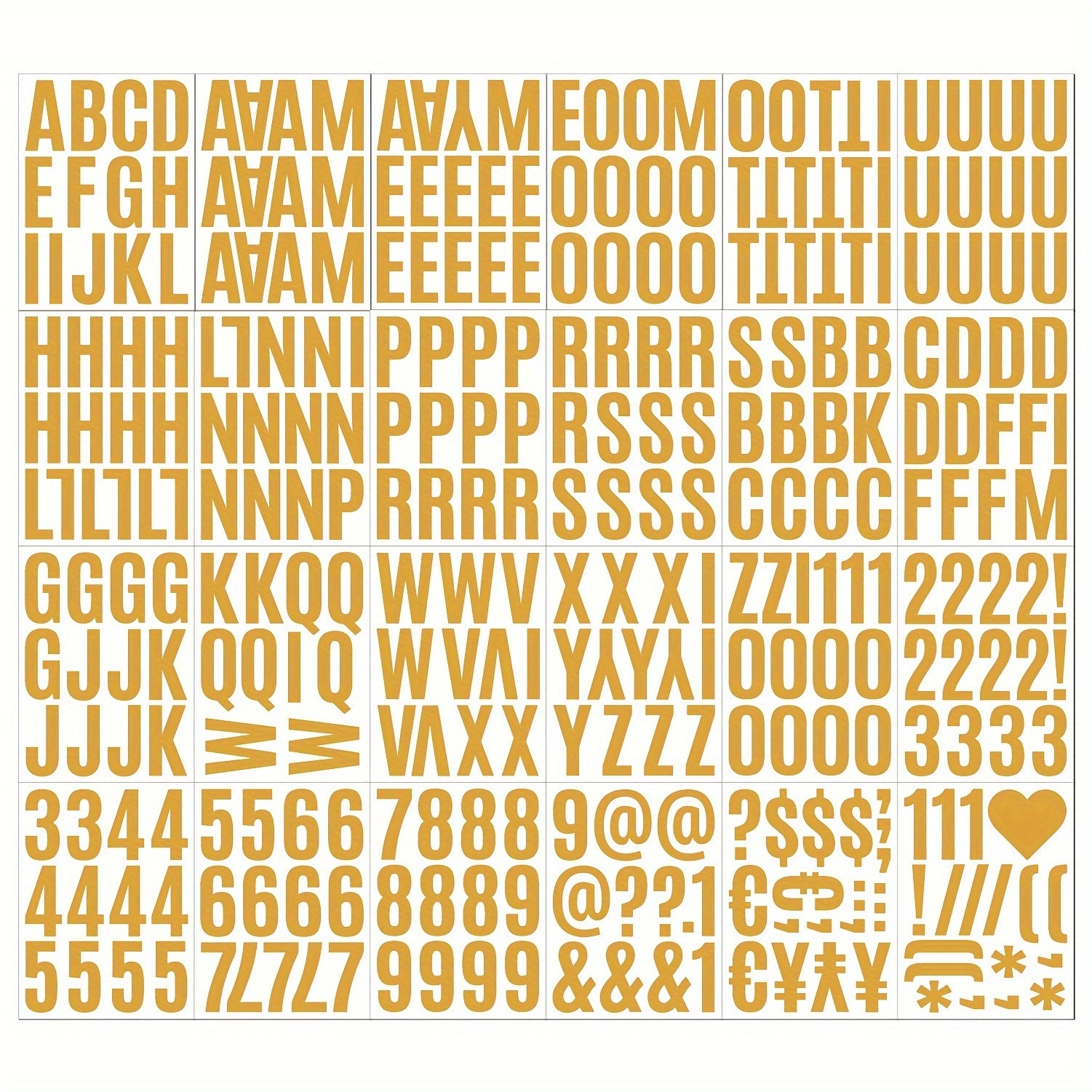 Golden Letter Stickers Planner Stickers Waterproof Reusable for Party Decoration