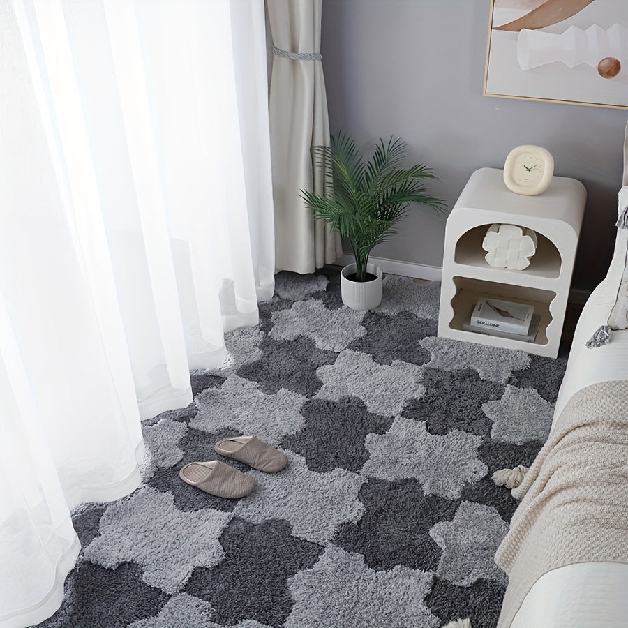 Thickened Plush Shag Puzzle Floor Mat Bay Window Seat Carpet