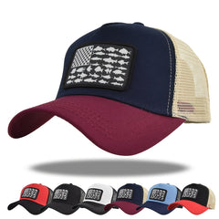 American Fish Flag Baseball Cap for Fishing and Hiking