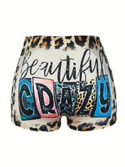 Women's Leopard Print Skinny Shorts