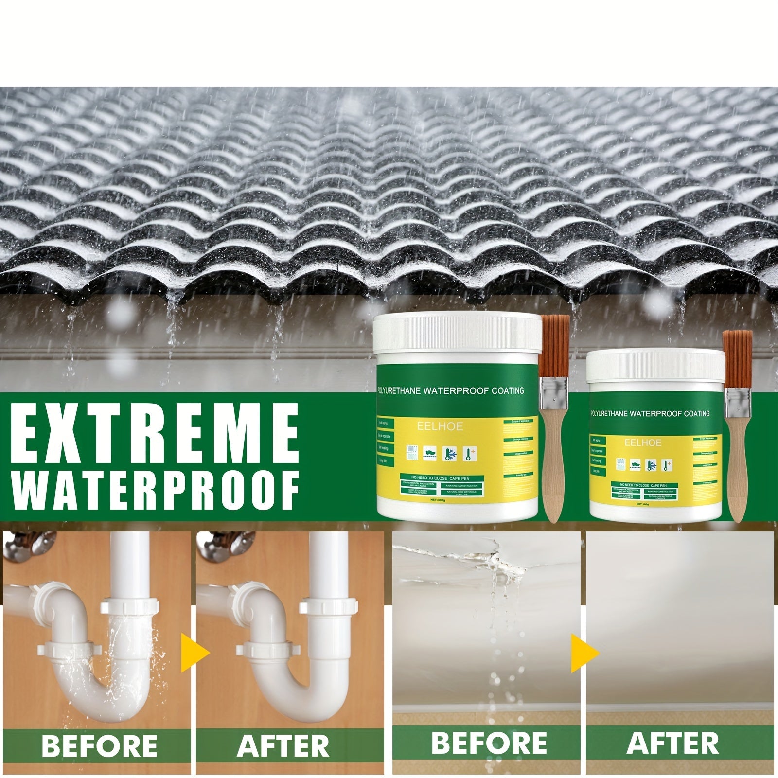 EELHOE Transparent Waterproof Glue RV Bathroom Toilet Waterproofing Agent