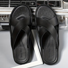 Men's Solid Slides Casual Non Slip Slippers Open Toe Shoes