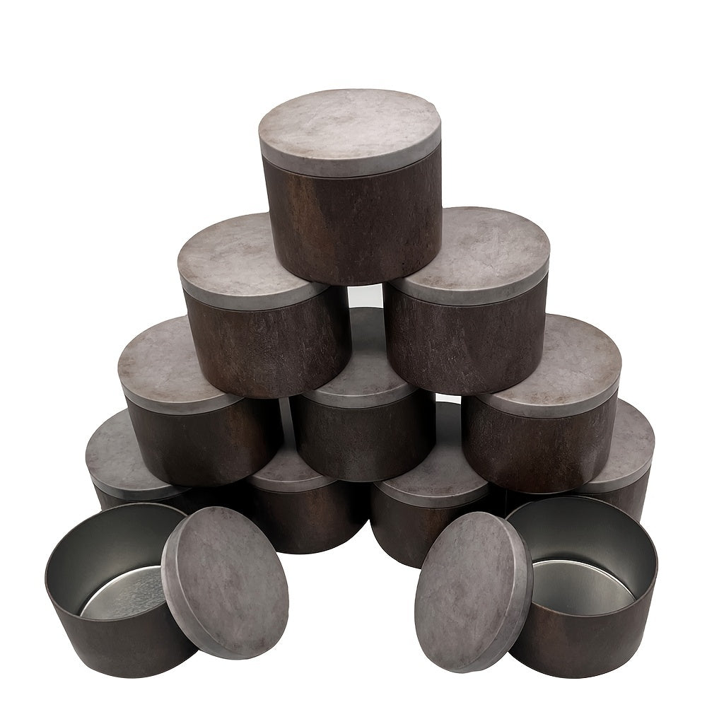 12pcs 8oz Retro Candle Tins With Lids - Arts Crafts Storage More