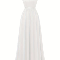 Lace Pleated Bridesmaid Dress Spaghetti Strap Wedding Party Dress