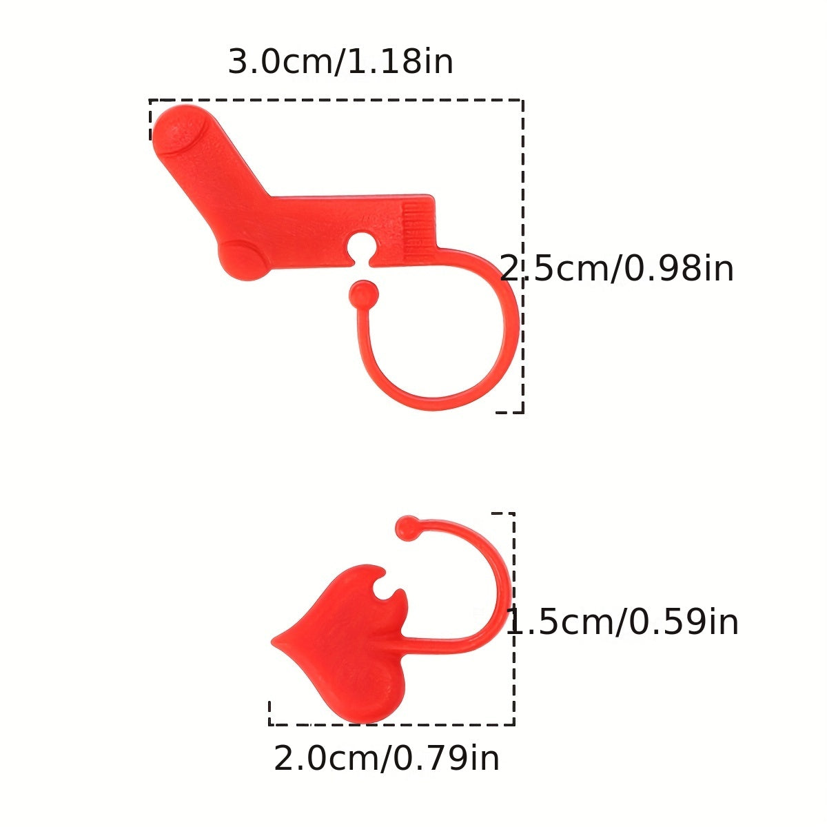 50pcs Red Heart Shaped Locking Stitch Markers for Knitting Stitch Counters