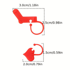 50pcs Red Heart Shaped Locking Stitch Markers for Knitting Stitch Counters