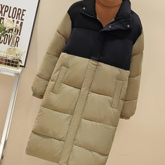 Long Puffer Jacket Women Winter Outdoor Warm Over-The-Knee Coat