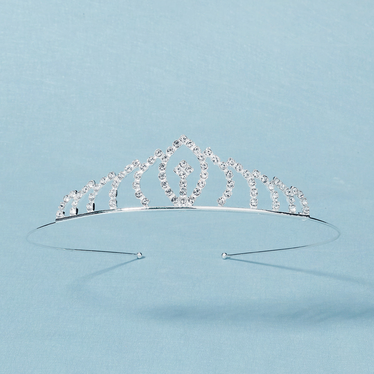 Silvery Princess Tiara Crystal Crown For Birthday Party