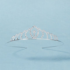 Silvery Princess Tiara Crystal Crown For Birthday Party