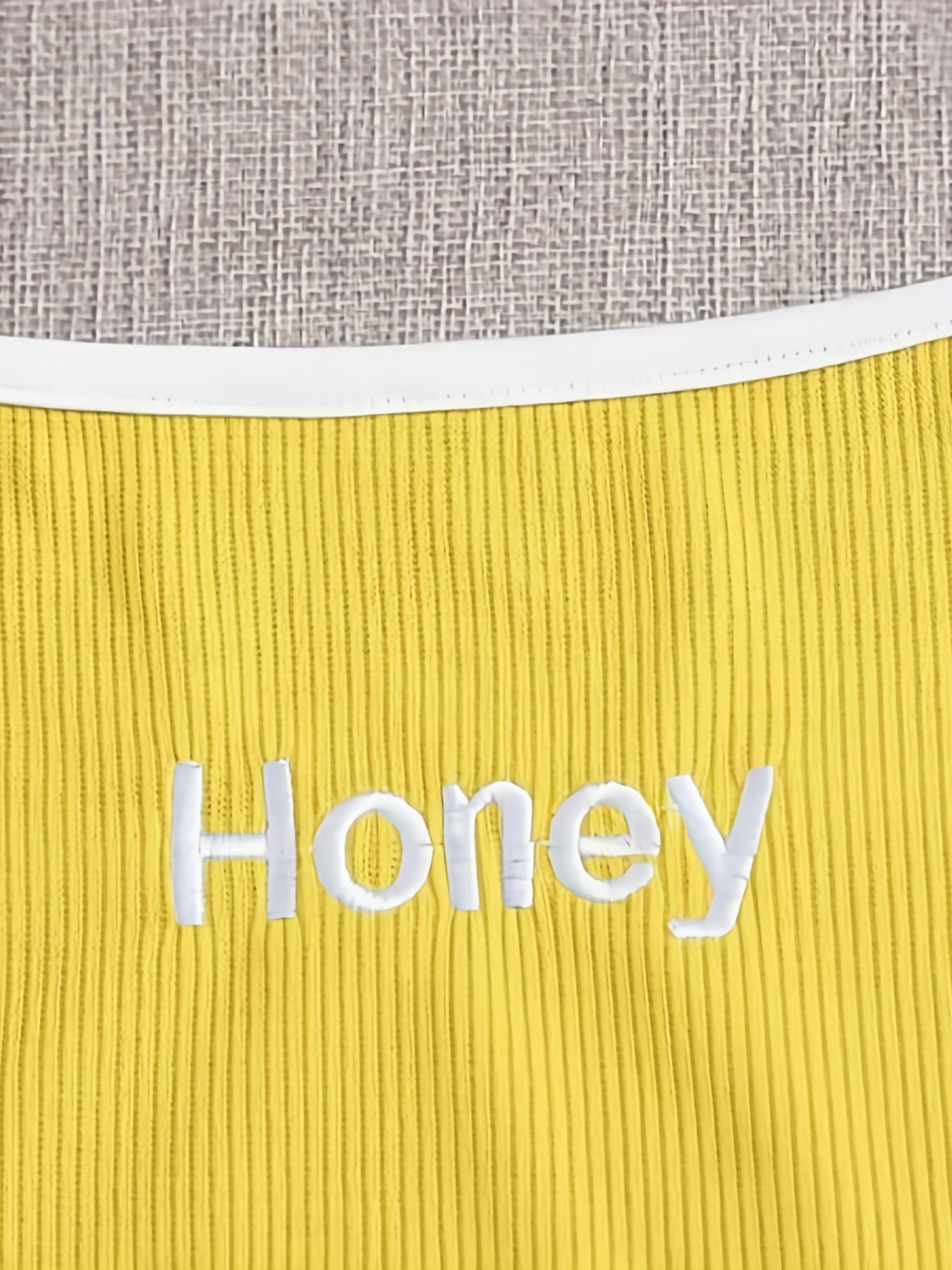 Women's Plus Ribbed Cami Top with Letter Embroidery
