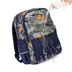 Kids Waterproof Backpack Large Capacity Dinosaur Schoolbag