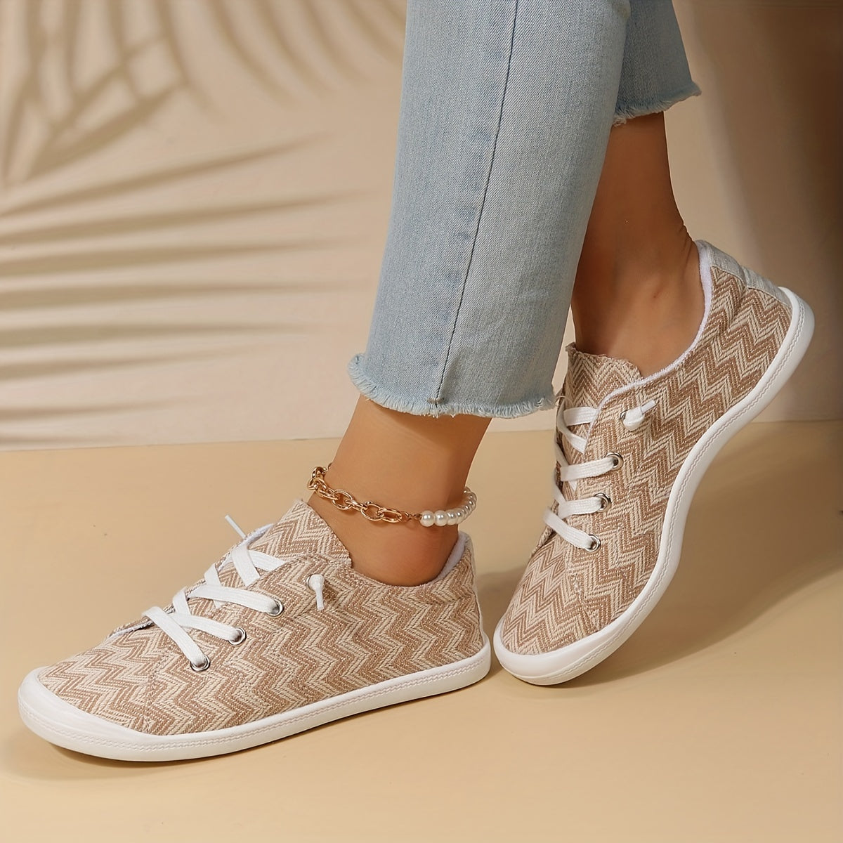 Women's Flat Canvas Shoes Casual Lightweight Lace Up Sneakers
