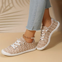 Women's Flat Canvas Shoes Casual Lightweight Lace Up Sneakers