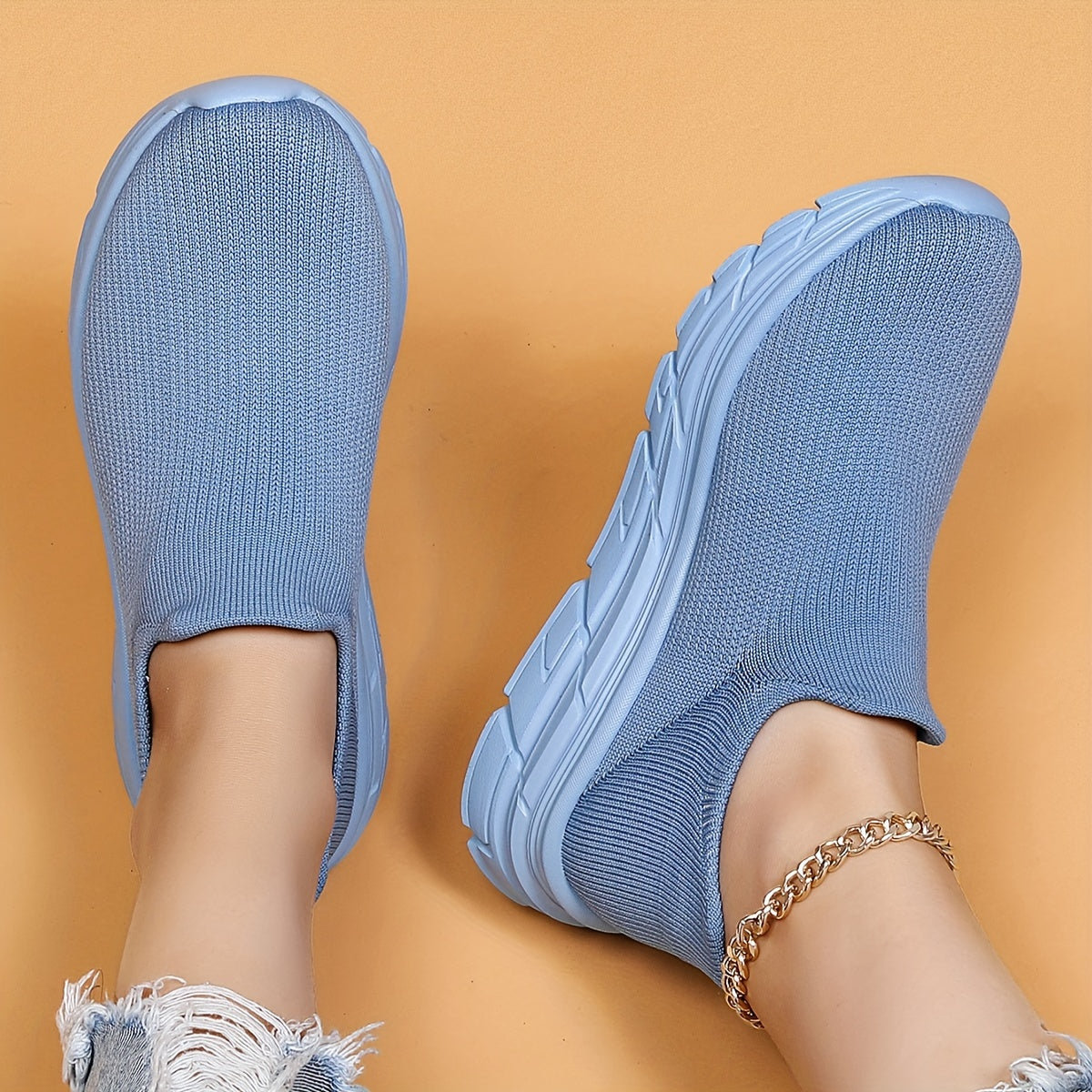 Breathable Slip-On Mesh Running Shoes Soft Comfort Outdoor Sneakers