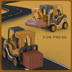 Pushback Toy Car Engineering Car Crane Forklift Baby Toy Car