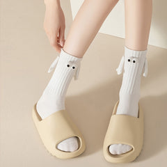 2pairs Hand In Hand Socks Friendship Socks Magnetic Socks