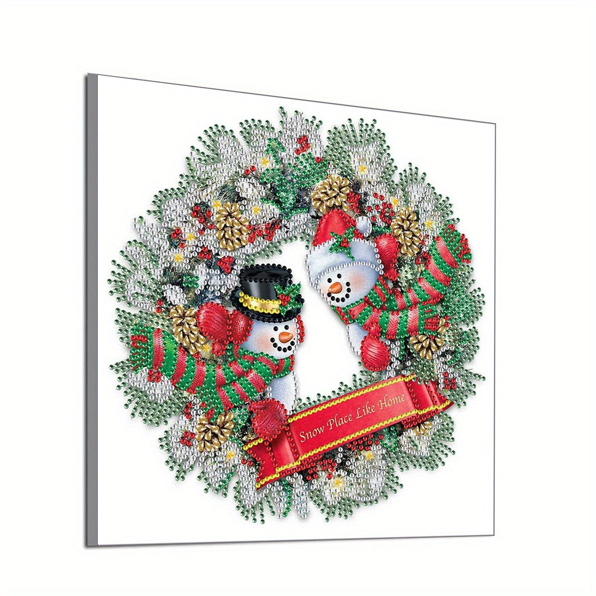 Christmas Snowman Wreath Diamond Painting Kit 5D DIY Special Shape