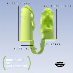 2-in-1 Pet Toothbrush for Dogs and Cats Teeth Cleaning