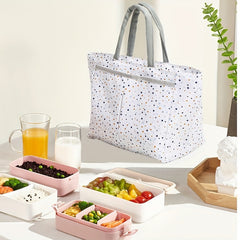 Large Capacity Printed Insulated Lunch Bag for Picnic