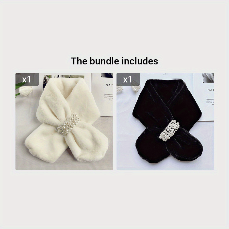 Faux Fur Warm Scarf Plush Winter Scarf Soft Warm Coldproof Windproof