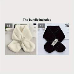 Faux Fur Warm Scarf Plush Winter Scarf Soft Warm Coldproof Windproof