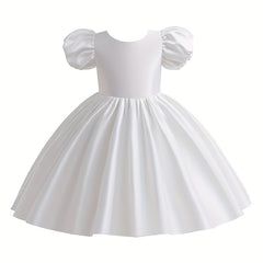 Flared Sleeves Puffy Gown Dress for Girls 1st Birthday Party