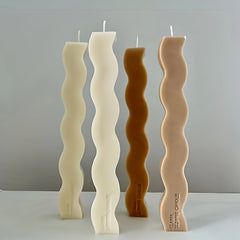 3D Wavy Strip Candle Silicone Mold DIY Long Pillar Scented Candle Making Mould