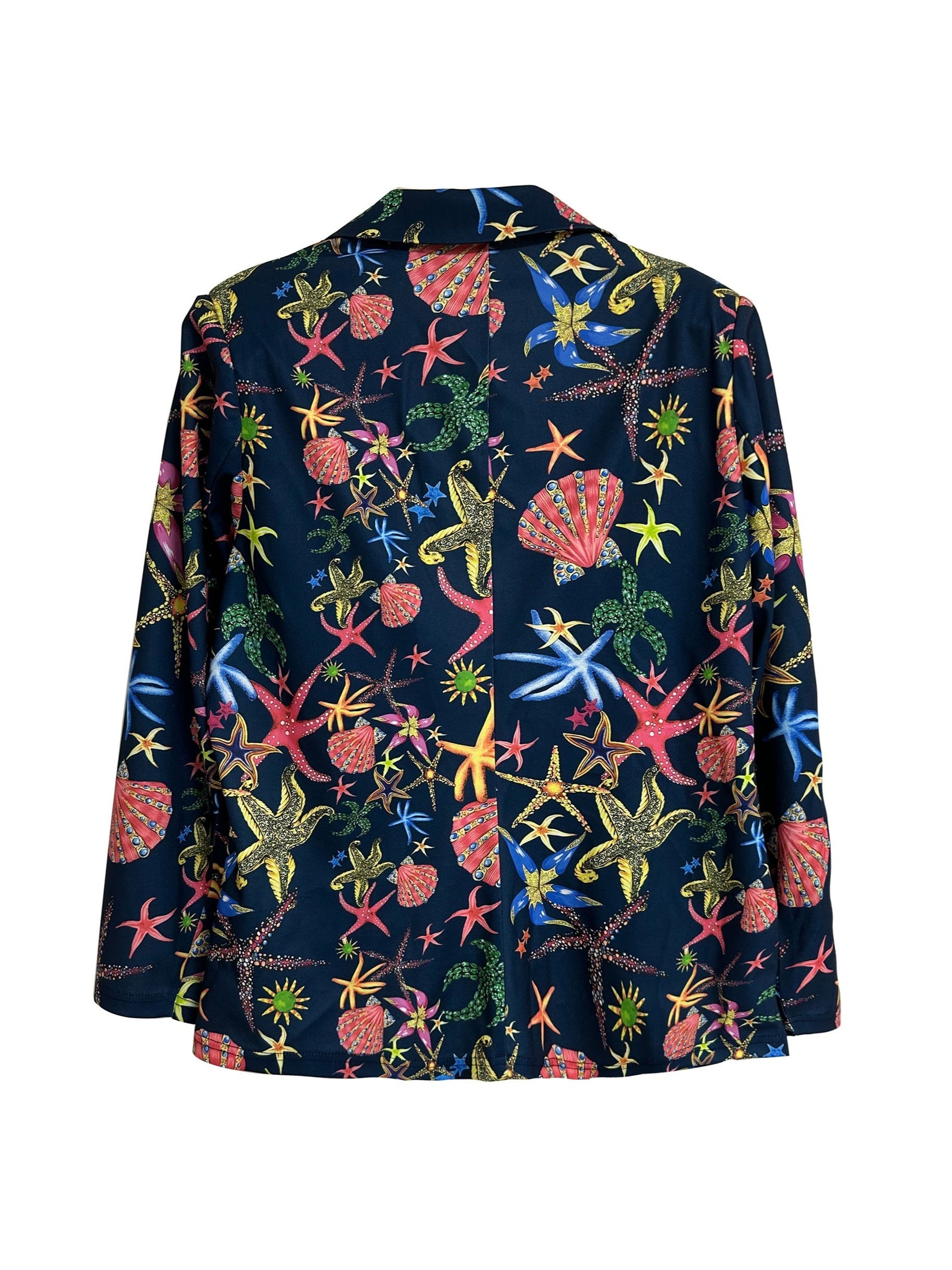 Starfish Print Open Front Blazer