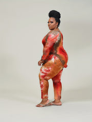 Tie Dye Long Sleeve Top & Pants Set Plus Size Medium Stretch 2pcs