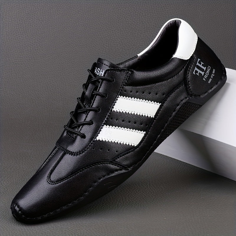 Men's Striped Lace Up Casual Shoes Wear resistant Non Slip Sneakers