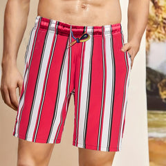 Men's Stylish Letter Pattern Print Swim Trunks Quick Dry Beach Shorts