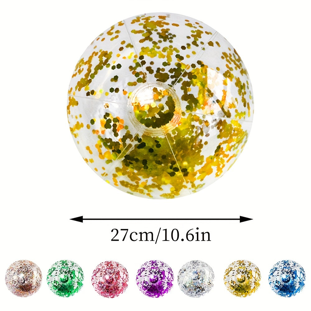 Glitter PVC Inflatable Beach Ball - Two Sizes