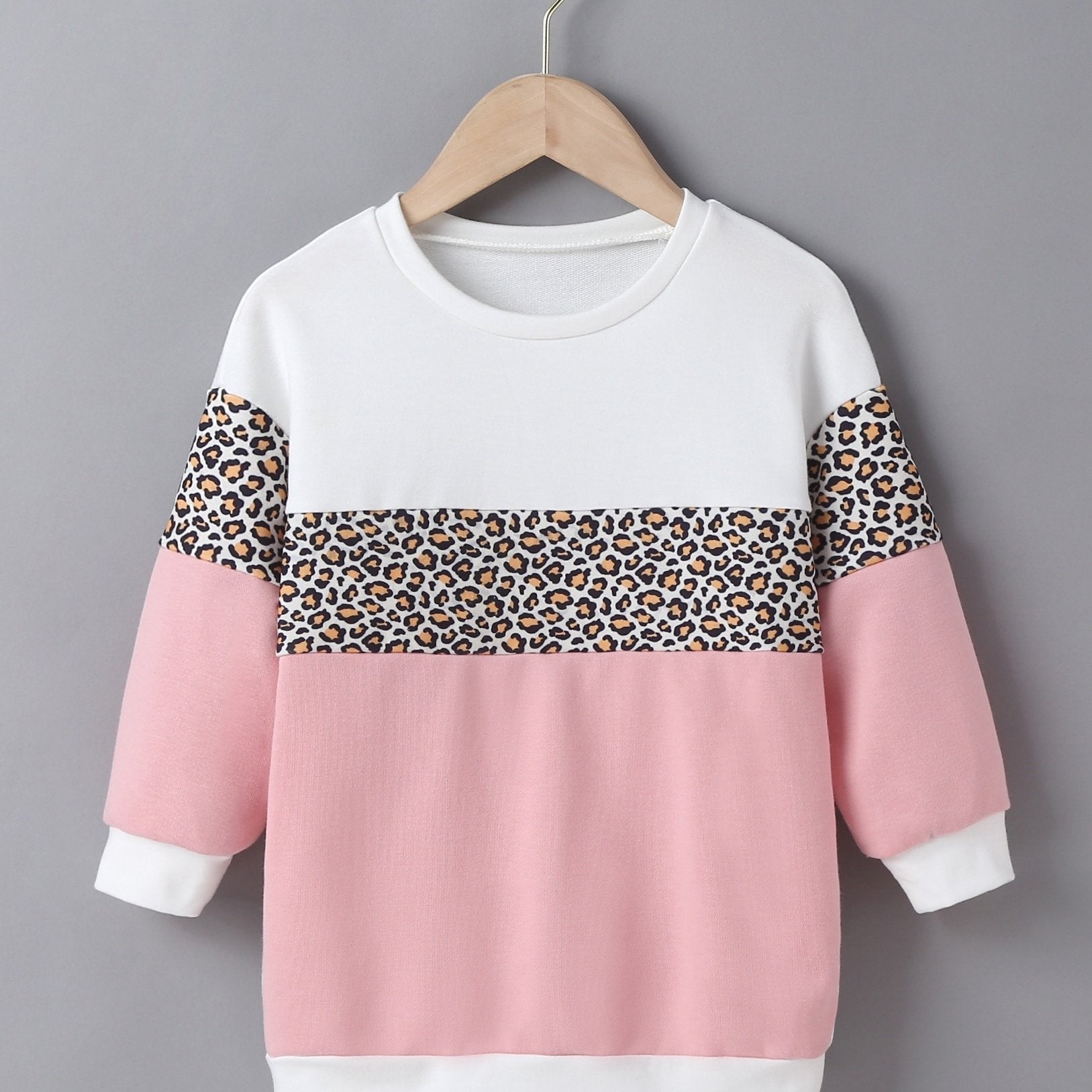 Girls Block Sweatshirt Long Sleeves Pullover Sports Casual
