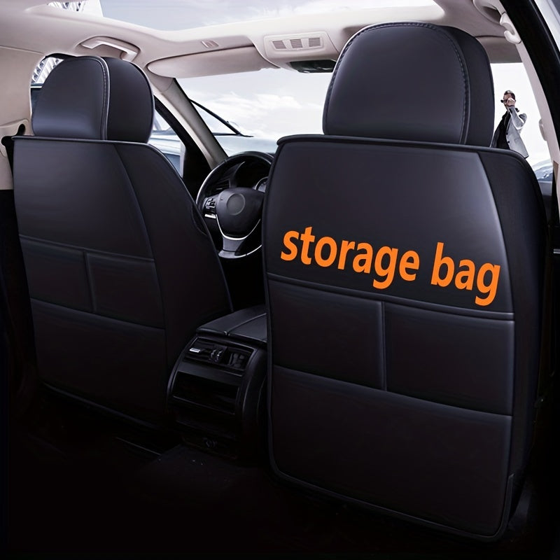 1PC PU Leather Car Front Seat Cover All Seasons Universal For Five Seater Cars