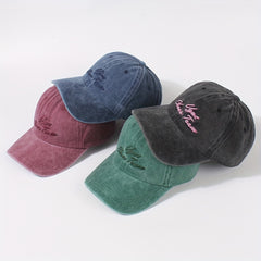 Letter Embroidery Baseball Cap Distressed Casual Dad Hats Lightweight Sun Hats