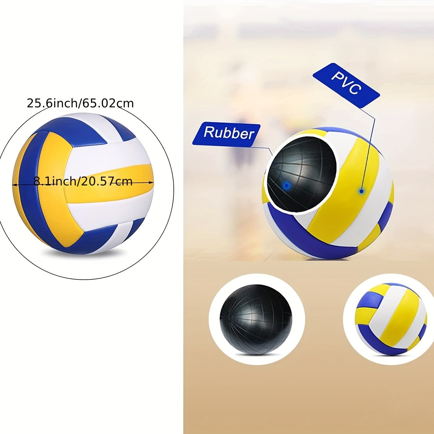 Composite Leather Volleyball Ball Size 5 with Inflation Needle