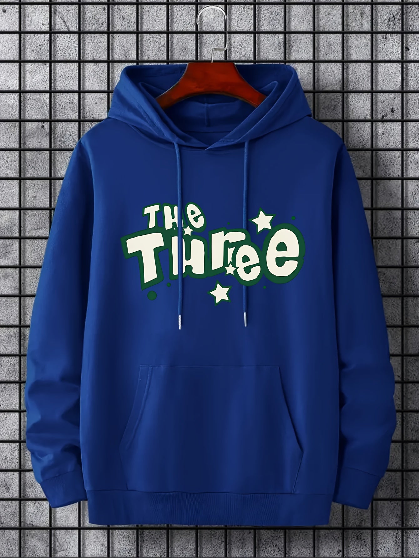Men's Three Print Hoodie Casual Hooded Sweatshirt